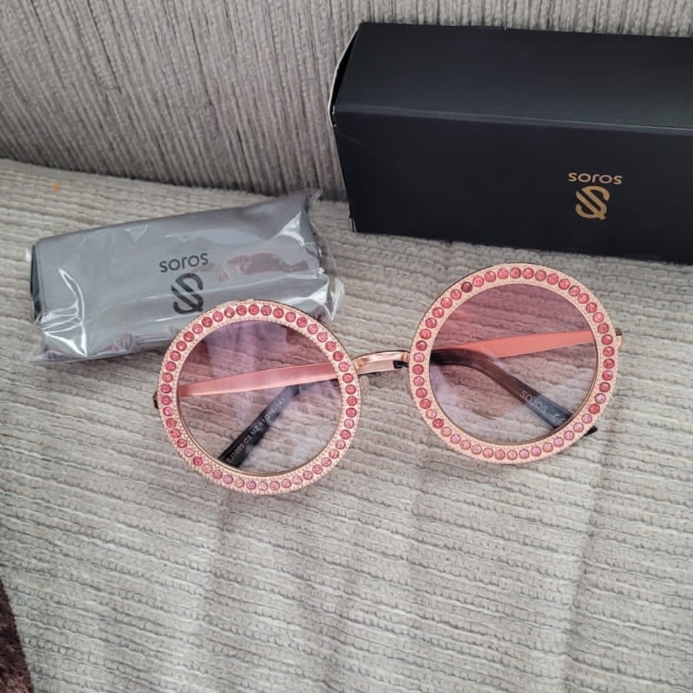 SOJOS Shining Oversized Round Rhinestone - Picture 4 of 6